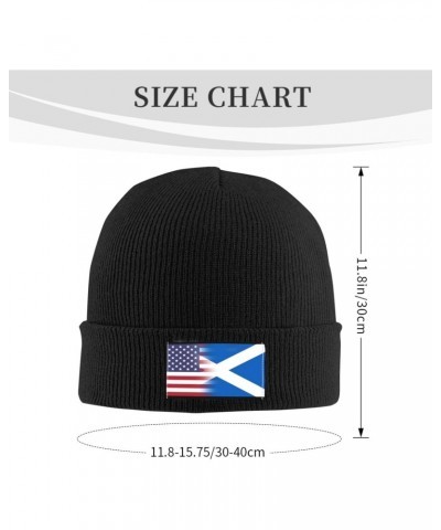 Scotland American Flag Beanie Hats Warm Chunky Cable Knit Hat Slouchy Skull Cap for Women Men Black $13.20 Skullies & Beanies