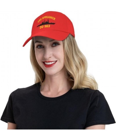 USS Spruance DD 963 Flag-Baseball Caps Denim Hats Cowboy Knit hat Fisherman's hat Red $14.56 Baseball Caps