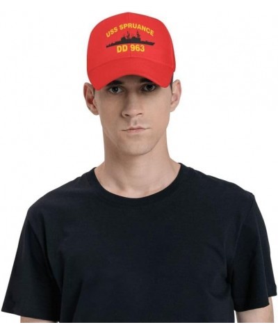 USS Spruance DD 963 Flag-Baseball Caps Denim Hats Cowboy Knit hat Fisherman's hat Red $14.56 Baseball Caps