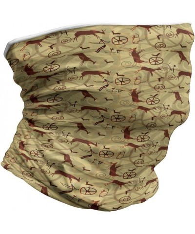 Unisex Multicolor Face and Neck Warmers Prehistoric Art $9.00 Scarves