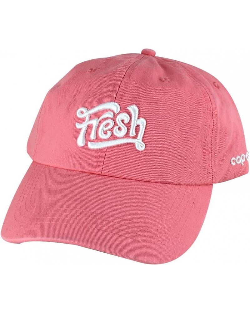 3D Puff Fresh Funkie Script Unstructured Baseball Cap Dad Hat - Candy Orange $14.79 Baseball Caps