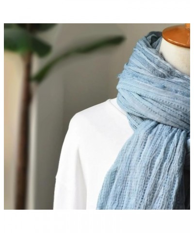 Men's Wrinkle Tassel Scarves Male Cotton Linen Warm Scarf Dark Gray $14.39 Scarves