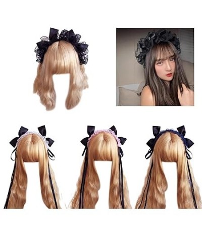 Maid Headband Party Costume Bowknot Headband Cosplay Party Lace Hairband Girls Theme Party Hairband Punk Headwear Lace Bowkno...