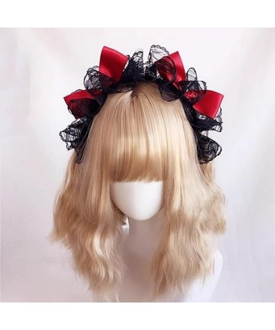 Maid Headband Party Costume Bowknot Headband Cosplay Party Lace Hairband Girls Theme Party Hairband Punk Headwear Lace Bowkno...