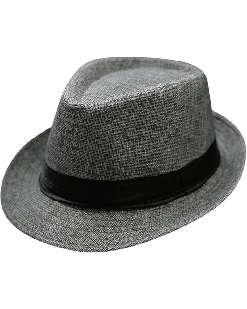 Men and Women Retro Jazz Hat Soild British Sun Hat Travel Sun Hat Convertible Hats for Women Dark Gray-c $9.73 Sun Hats