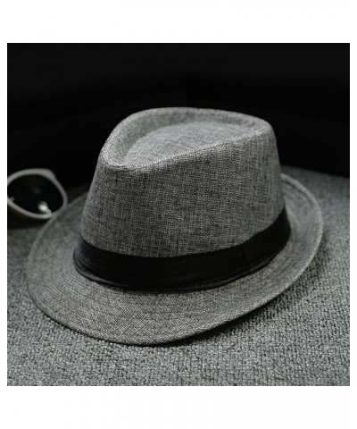 Men and Women Retro Jazz Hat Soild British Sun Hat Travel Sun Hat Convertible Hats for Women Dark Gray-c $9.73 Sun Hats