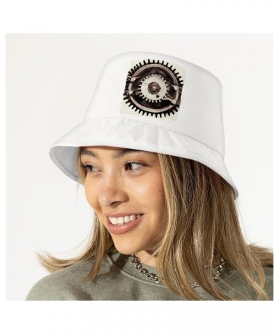 Auto Parts Bucket Hat - Cogwheel Hat - Printed Bucket Hat White $19.45 Bucket Hats