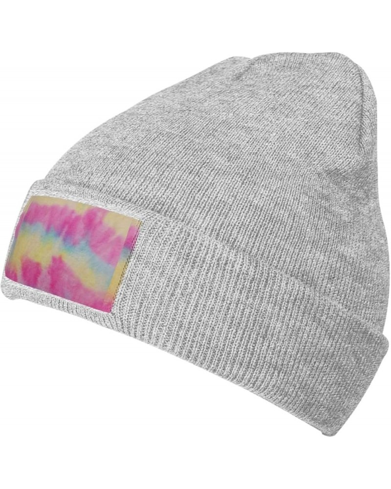 Rainbow Stripes Print Casual Beanie Women Men Knit Hat Warm Winter Beanies Cap Fashion Cuffed Beanie Gray $10.09 Skullies & B...