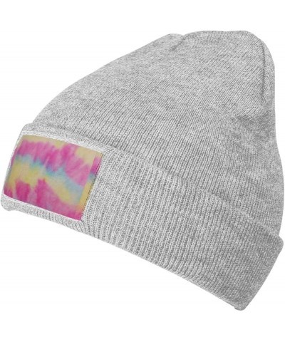 Rainbow Stripes Print Casual Beanie Women Men Knit Hat Warm Winter Beanies Cap Fashion Cuffed Beanie Gray $10.09 Skullies & B...