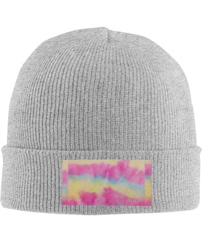 Rainbow Stripes Print Casual Beanie Women Men Knit Hat Warm Winter Beanies Cap Fashion Cuffed Beanie Gray $10.09 Skullies & B...