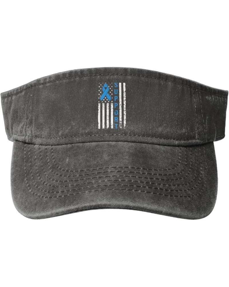 USA Flag Ovarian Cancer Awareness Support Warrior Sun Hat Sun Visor Hats for Women Men Baseball Cap Golf Hats Deep Heather $1...