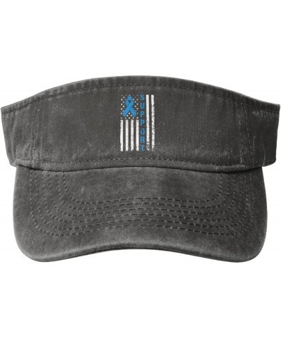 USA Flag Ovarian Cancer Awareness Support Warrior Sun Hat Sun Visor Hats for Women Men Baseball Cap Golf Hats Deep Heather $1...