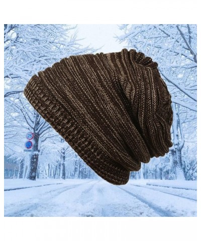 Ladies Fashion Caps Knit Women's Hats Caps Couples Warm Hats Casual Hats Warm Knitted Hats Outdoors Caps Coffee $8.57 Skullie...