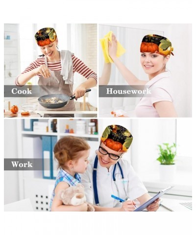 Thanksgiving Fruit Pattern Surgical Cap with Buttons/Bow Hair Scrunchy for Long Hair Multicoloured 2 $7.94 Baseball Caps