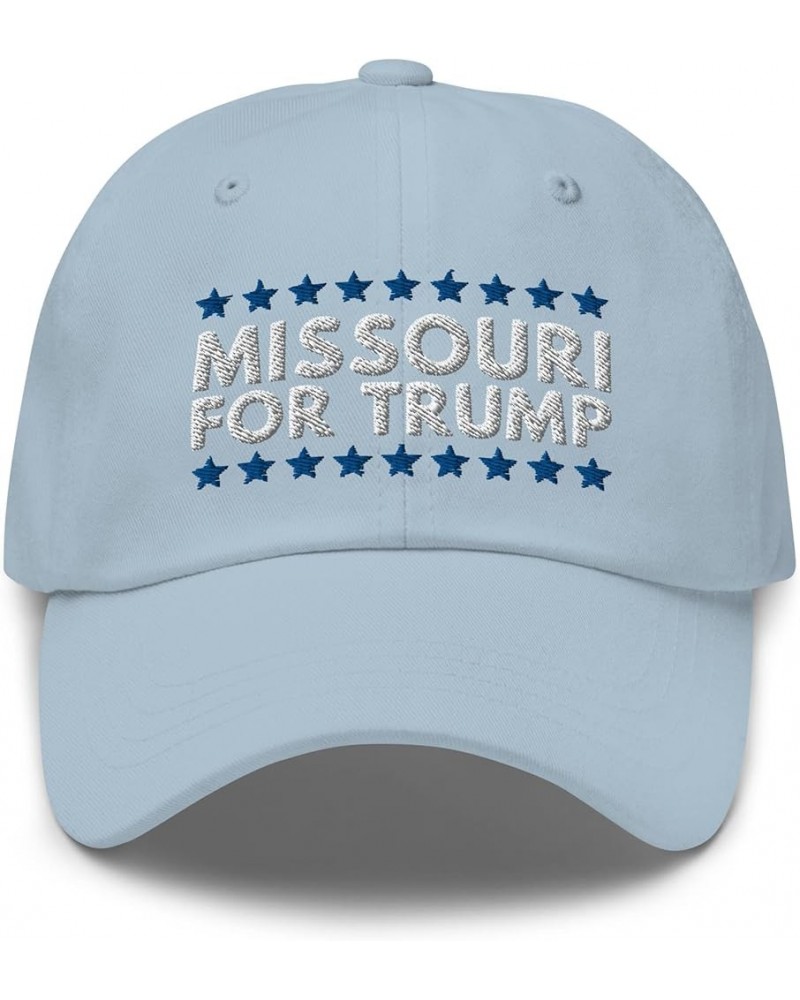 Missouri for Trump Dad Hat - Embroidered Baseball Cap - Republican Trump 2024 Gift Light Blue $16.07 Baseball Caps