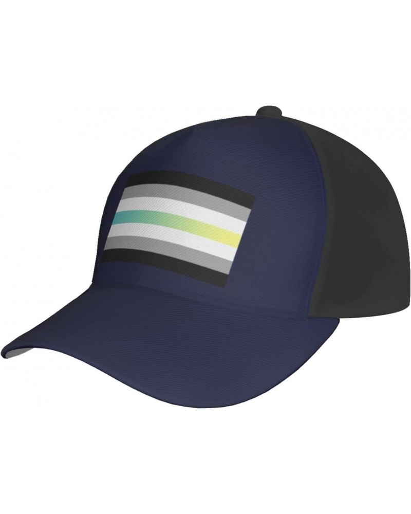 Librafluid Masculine Nonbinary Pride Flag Cap Tucker Hat Adjustable Baseball Caps Black $14.38 Baseball Caps