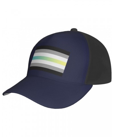 Librafluid Masculine Nonbinary Pride Flag Cap Tucker Hat Adjustable Baseball Caps Black $14.38 Baseball Caps