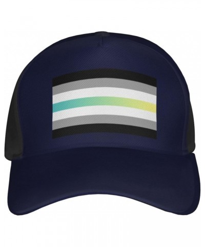 Librafluid Masculine Nonbinary Pride Flag Cap Tucker Hat Adjustable Baseball Caps Black $14.38 Baseball Caps