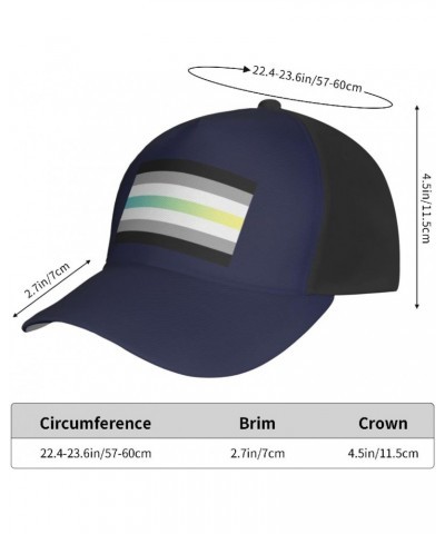 Librafluid Masculine Nonbinary Pride Flag Cap Tucker Hat Adjustable Baseball Caps Black $14.38 Baseball Caps