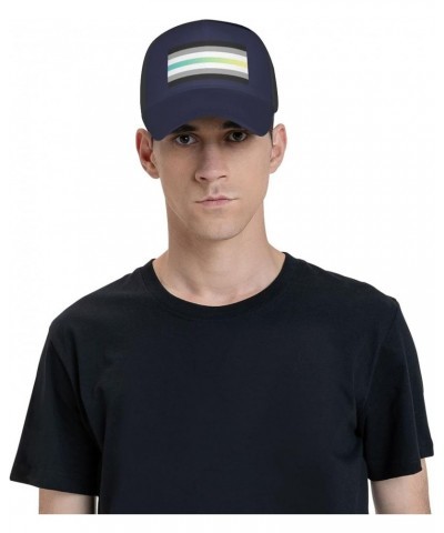 Librafluid Masculine Nonbinary Pride Flag Cap Tucker Hat Adjustable Baseball Caps Black $14.38 Baseball Caps