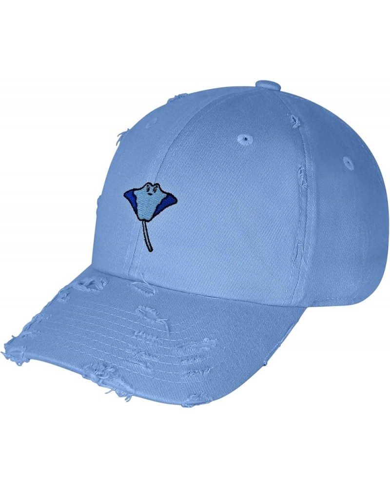 Stingray Vintage Dad Hat Embroidered Cap Fishing Ocean Light Blue $14.99 Baseball Caps