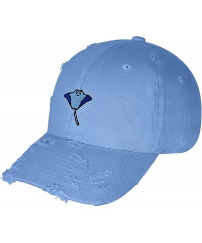 Stingray Vintage Dad Hat Embroidered Cap Fishing Ocean Light Blue $14.99 Baseball Caps