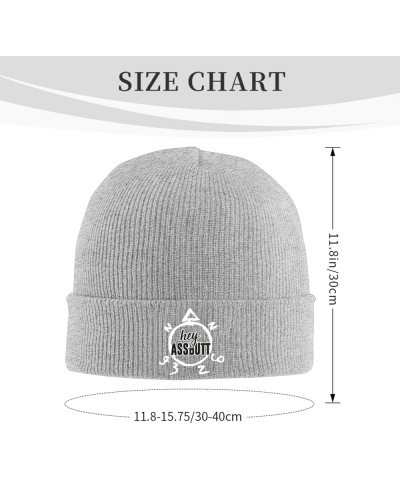 Hey, Assbutt Outdoor Unisex Beanie Warm Thick Knitted Hat Soft Elastic Skull Hat Gray $12.40 Skullies & Beanies