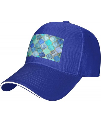 Stone Pattern Print Casual Sandwich Baseball Caps, Adjustable Men's and Women's Caps, Classic Caps Blue $12.73 Baseball Caps