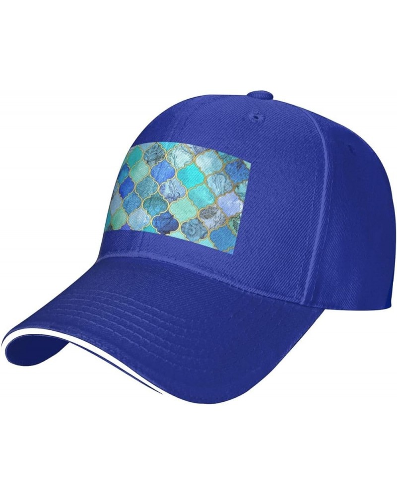 Stone Pattern Print Casual Sandwich Baseball Caps, Adjustable Men's and Women's Caps, Classic Caps Blue $12.73 Baseball Caps