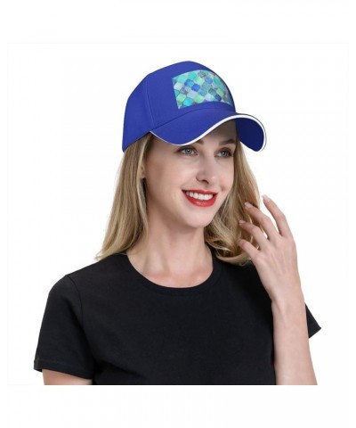 Stone Pattern Print Casual Sandwich Baseball Caps, Adjustable Men's and Women's Caps, Classic Caps Blue $12.73 Baseball Caps