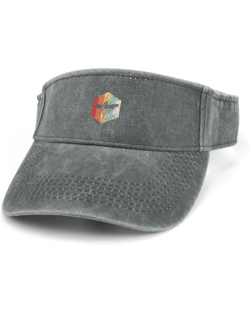 Bee Whisperer Sport Sun Visor Hat Adjustable Empty Top Denim Cap for Men Women Charcoal-style $13.49 Visors