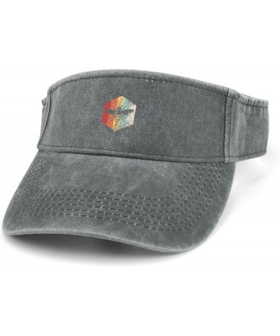 Bee Whisperer Sport Sun Visor Hat Adjustable Empty Top Denim Cap for Men Women Charcoal-style $13.49 Visors