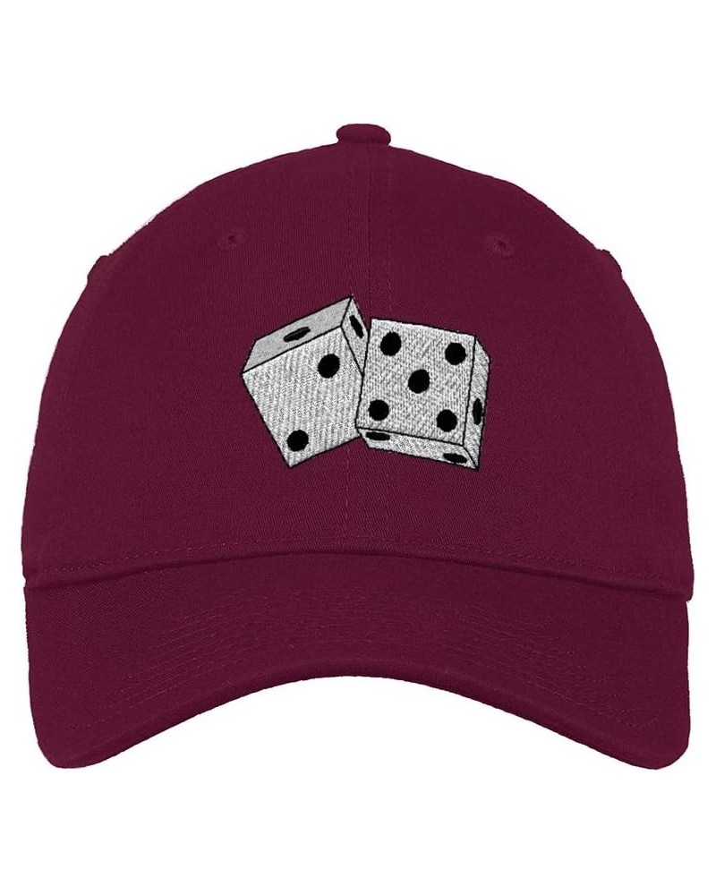 Soft Baseball Cap Game Dices Logo Embroidery Other Hobbies Game Dices Logo Cotton Dad Hats for Men & Women Burgundy Design On...