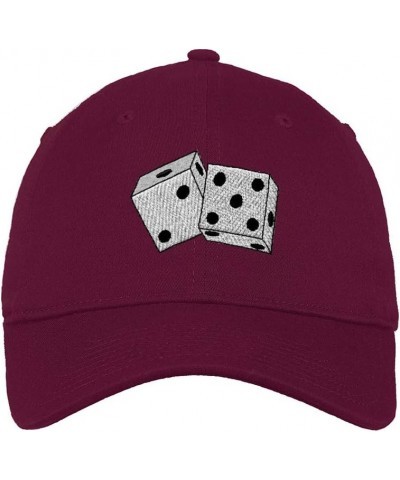 Soft Baseball Cap Game Dices Logo Embroidery Other Hobbies Game Dices Logo Cotton Dad Hats for Men & Women Burgundy Design On...