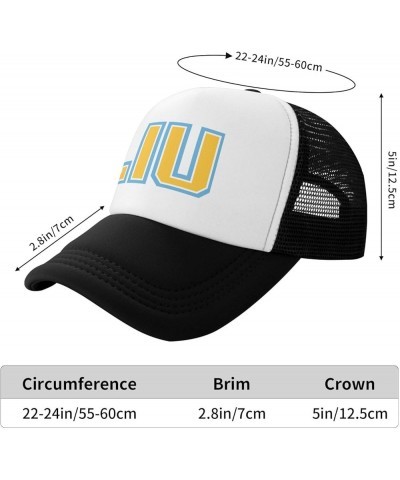 Long Island University Logo Trucker Hats for Both Men and Women - Mesh Baseball Snapback Hats Black $9.45 Baseball Caps