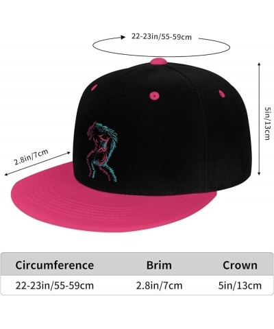 Angry Wolf Snapback Hat for Men Women Baseball Cap Trucker Flat Bill Hats Dad Caps Pink $12.36 Baseball Caps