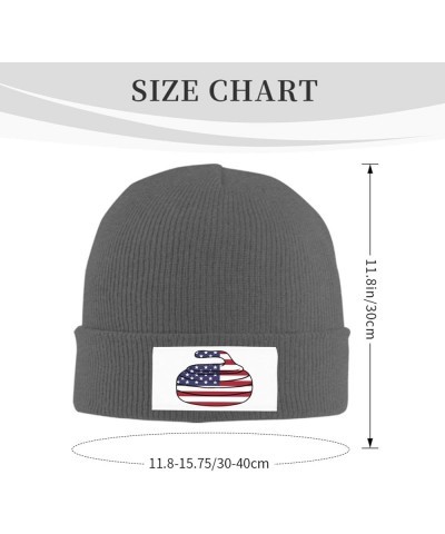 Funny-Curling-Flag-Gifts Black Skull Cap Beanie Hat Unisex Beanie Chemo Hat Knit Hats for Men Women Slouchy Hat Deep Heather ...