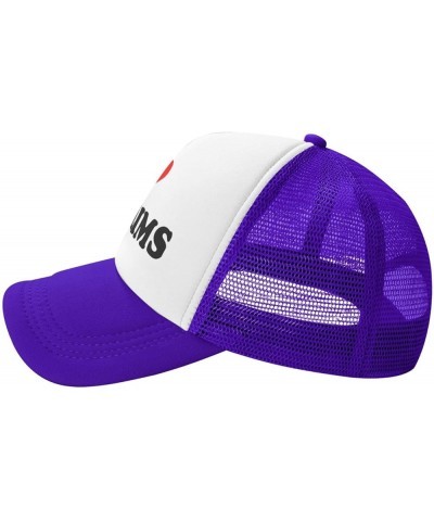 I-Heart-Love-Muslims-Trucker Hat Funny Hats Men Women Foam Mesh Snapback Baseball Caps Wacky Party Gifts Purple Trucker Hat F...