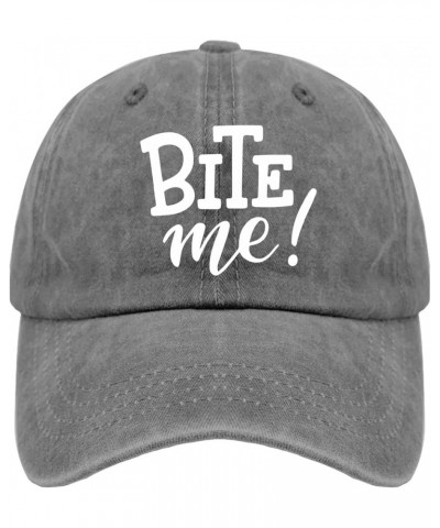 Baseball Caps Bite Me Baseball Caps, Vintage Baseball Cap for Men Pigment Gray $12.38 Baseball Caps