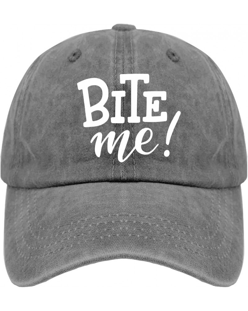 Baseball Caps Bite Me Baseball Caps, Vintage Baseball Cap for Men Pigment Gray $12.38 Baseball Caps