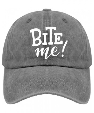 Baseball Caps Bite Me Baseball Caps, Vintage Baseball Cap for Men Pigment Gray $12.38 Baseball Caps