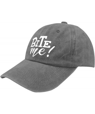 Baseball Caps Bite Me Baseball Caps, Vintage Baseball Cap for Men Pigment Gray $12.38 Baseball Caps