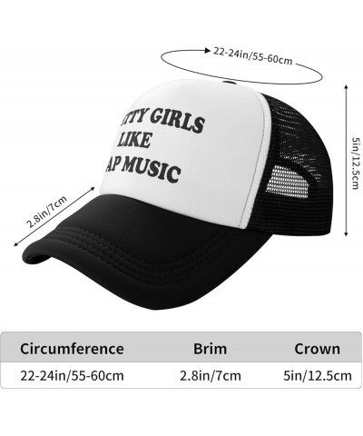 Pretty-Girls-Like-Trap-Music-Trucker Hat Funny Hats Men Women Mesh Snapback Baseball Caps Fishing Party Gifts Black Funny Tru...