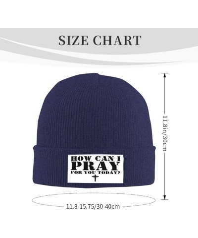 How Can I Pray for You Today Christian Easter Three Days Jesus Cross 2024 Beanie Men Women Warm Winter Cap Knit Hat Navy Blue...