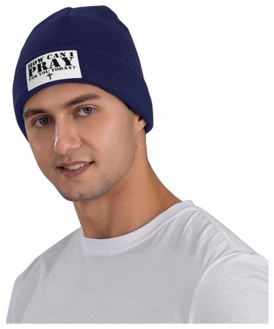 How Can I Pray for You Today Christian Easter Three Days Jesus Cross 2024 Beanie Men Women Warm Winter Cap Knit Hat Navy Blue...