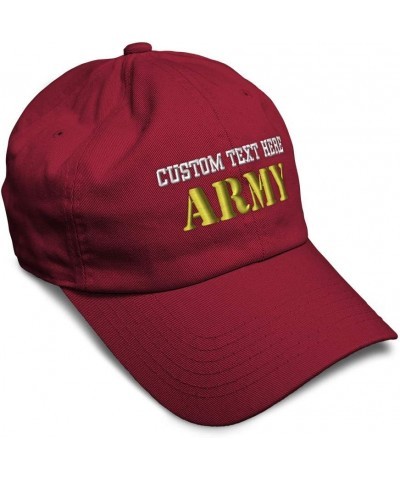 Custom Soft Baseball Cap Army Embroidery Army Respect Twill Cotton Embroidered Dad Hats for Men & Women Burgundy Personalized...