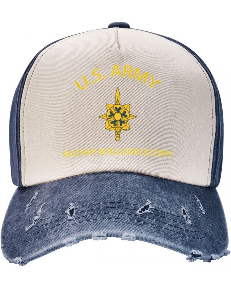 Us Army Military Intelligence Corps Veteran Upgrade Style with Adjustable Cotton Baseball Caps $16.11 Baseball Caps