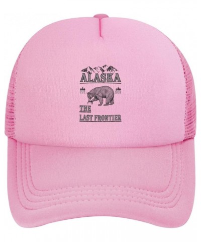 Alaska Est 1959 Trucker Hat Mesh Baseball Cap Men Ponytail Hat Women Dad Hat Adjustable Sun Hat Black Pink $10.83 Baseball Caps