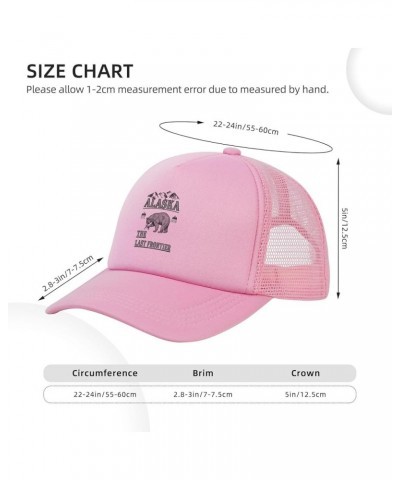 Alaska Est 1959 Trucker Hat Mesh Baseball Cap Men Ponytail Hat Women Dad Hat Adjustable Sun Hat Black Pink $10.83 Baseball Caps