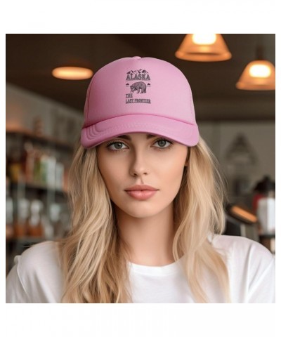 Alaska Est 1959 Trucker Hat Mesh Baseball Cap Men Ponytail Hat Women Dad Hat Adjustable Sun Hat Black Pink $10.83 Baseball Caps